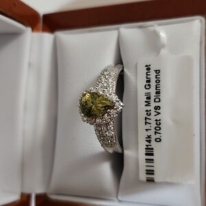 Mali Garnet and Diamond Ring